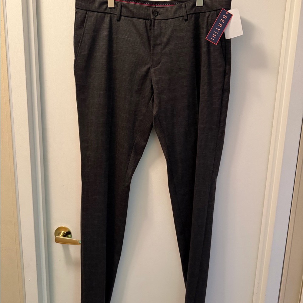 NWT Men's Brown Plaid Dress Pants